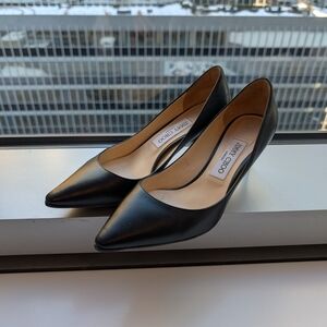 Jimmy Choo Black Leather Heels